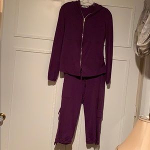 Avani Purple gym pants with zipper jacket